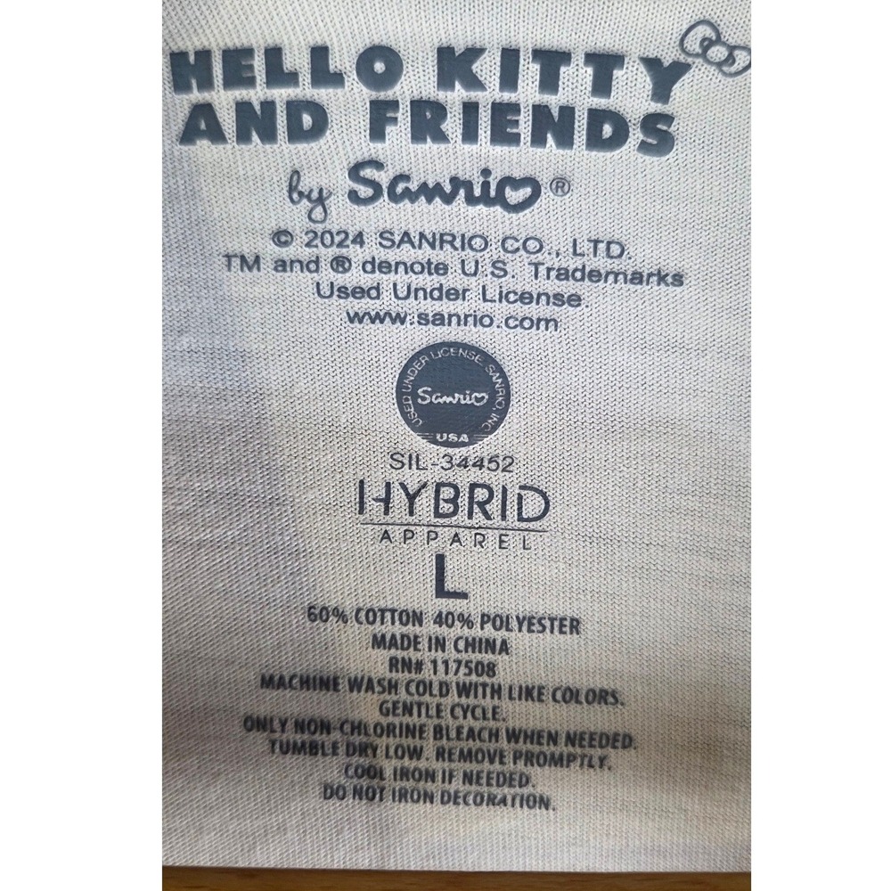 Sanrio Hello Kitty and Friends Graphic T-Shirt Tan Beige Large SIL-34452 Hybrid - Picture 3 of 5